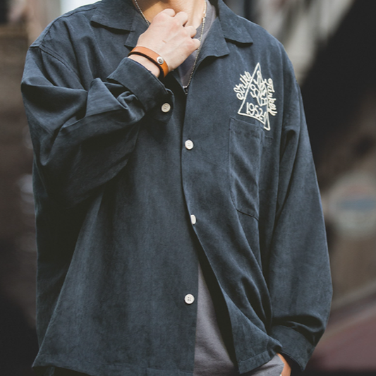 Embroidered Peach Skin Shirt V0452