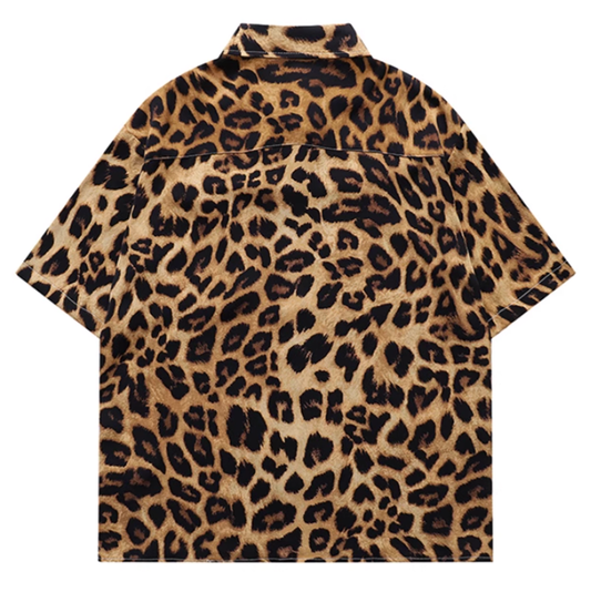 Retro Leopard Print Shirt V0688