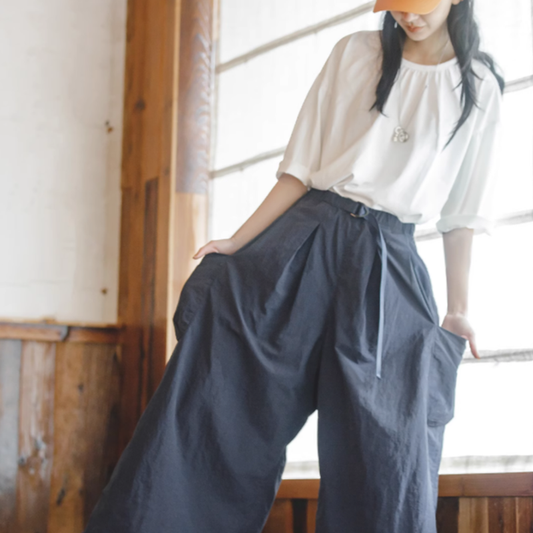Casual Wide-Leg Work Pants V0648