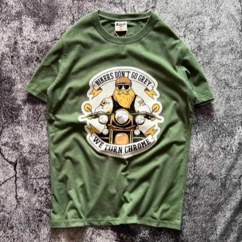 American biker motif T-shirt V0528