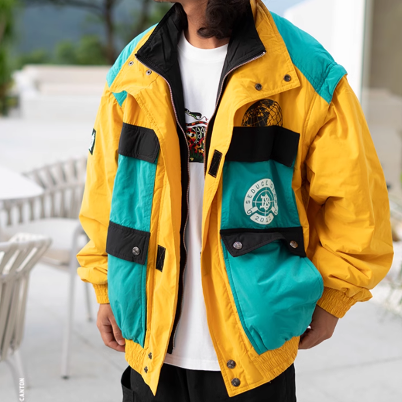 Retro color 2-way jacket vest V0513