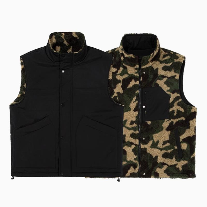 Reversible fleece camouflage vest V0478