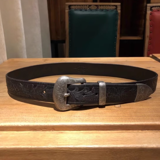 Rustic Indian American Leather Carved Belt Z0677