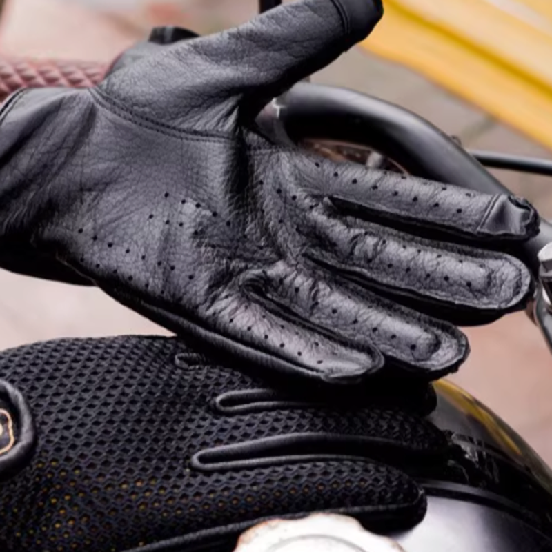 Leather Mesh Riding Gloves V0562