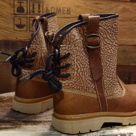 Leather Biker Boots V0855