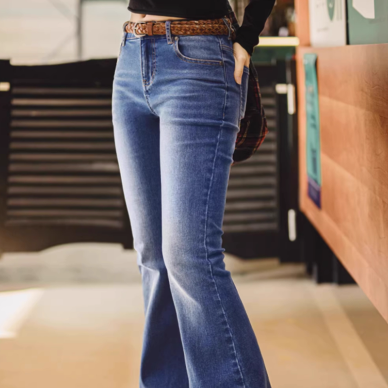 Vintage Blue Slim Flare Jeans V0641