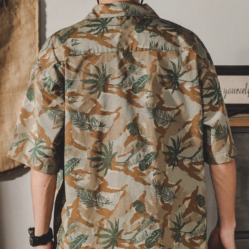Cuban collar aloha shirt V0047