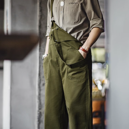 Navy Work Retro Overalls V0449