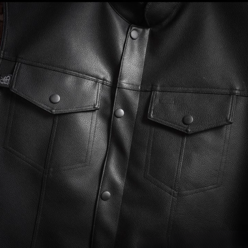Stand collar flap pocket vest V0102