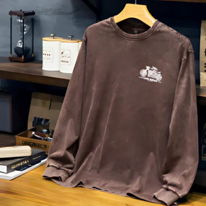 Back Bike Print long sleeve T-shirt V0205