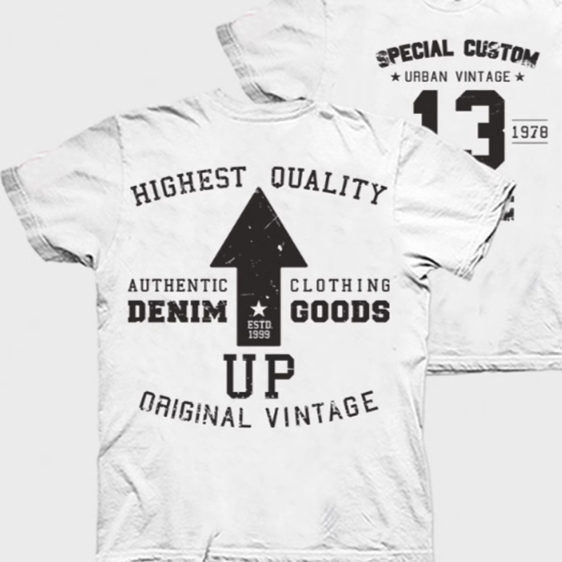 American retro print T-shirt V0013