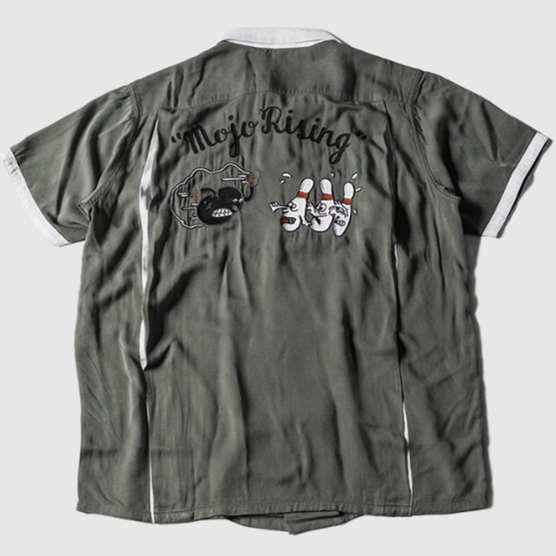 Cuban collar bowling shirt V0494