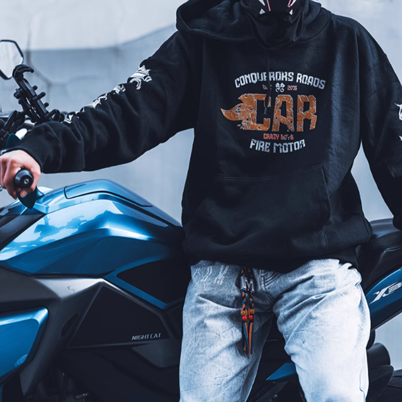 Bike parts back print sweatshirt V0065