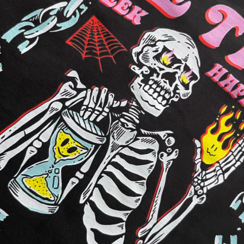 Front skull print T-shirt V0498