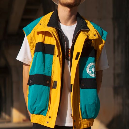 Retro color 2-way jacket vest V0513