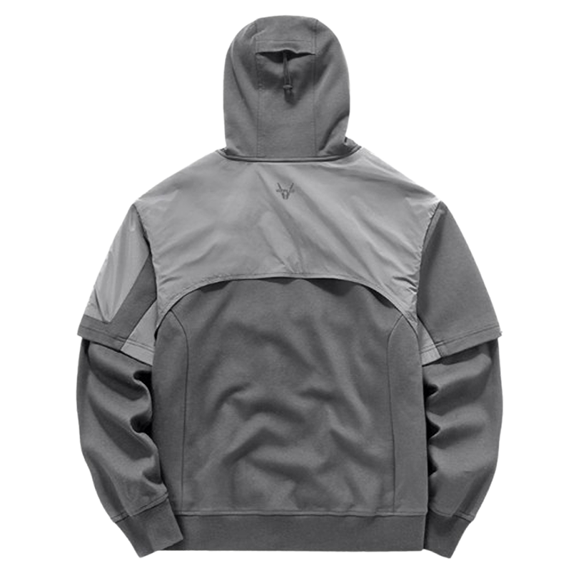 Faux layered hooded sweatshirt V0442
