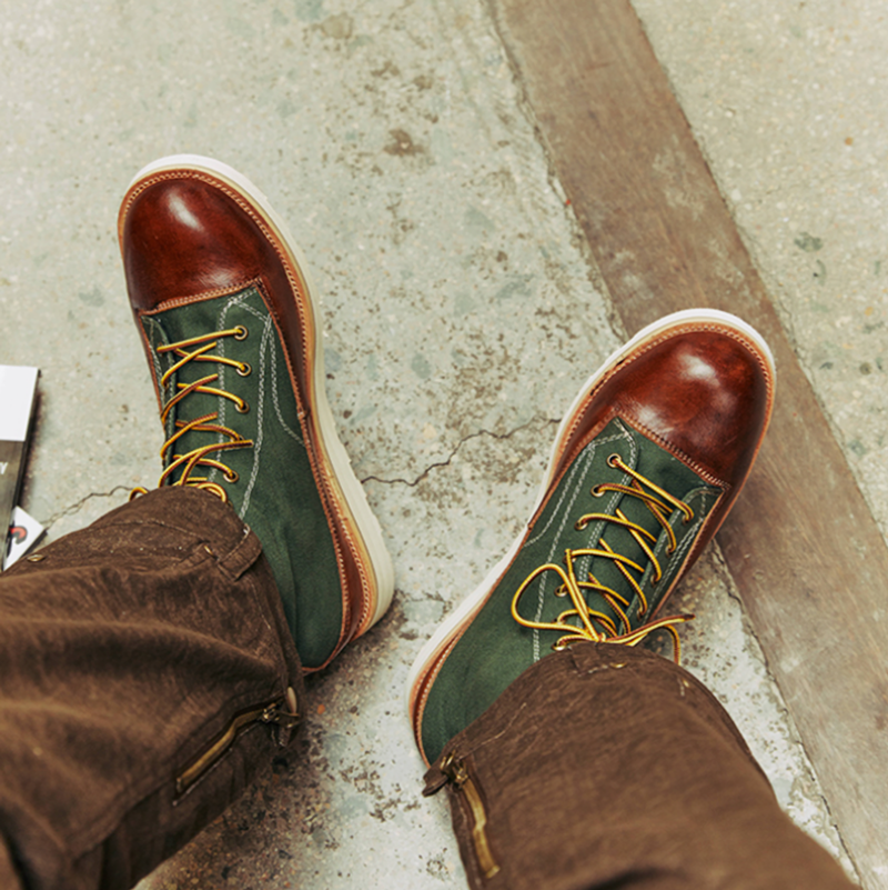 Retro Leather Biker Boots V0803