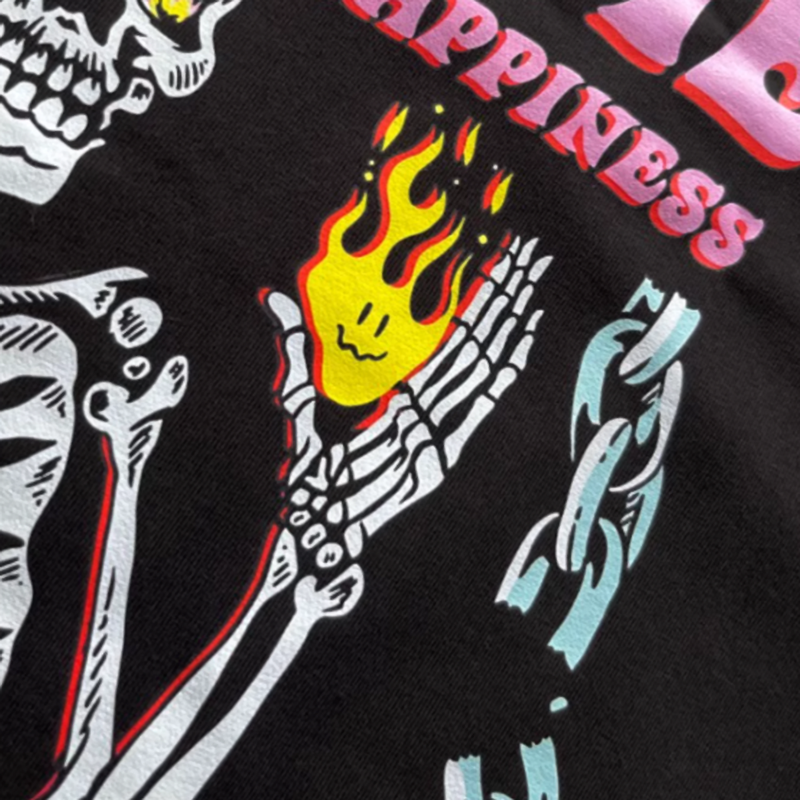 Front skull print T-shirt V0498
