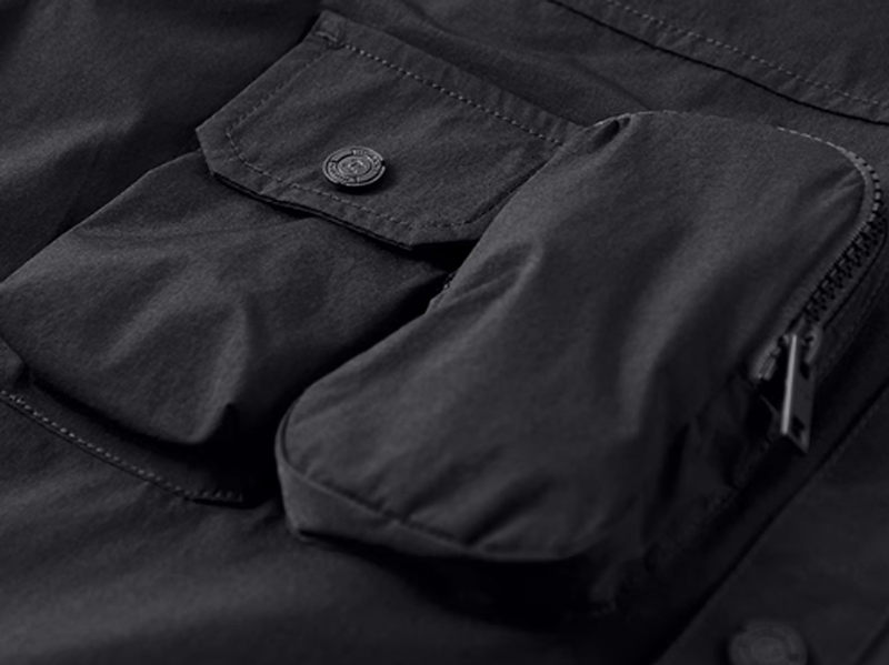 Multi-pocket strap shirt V0506