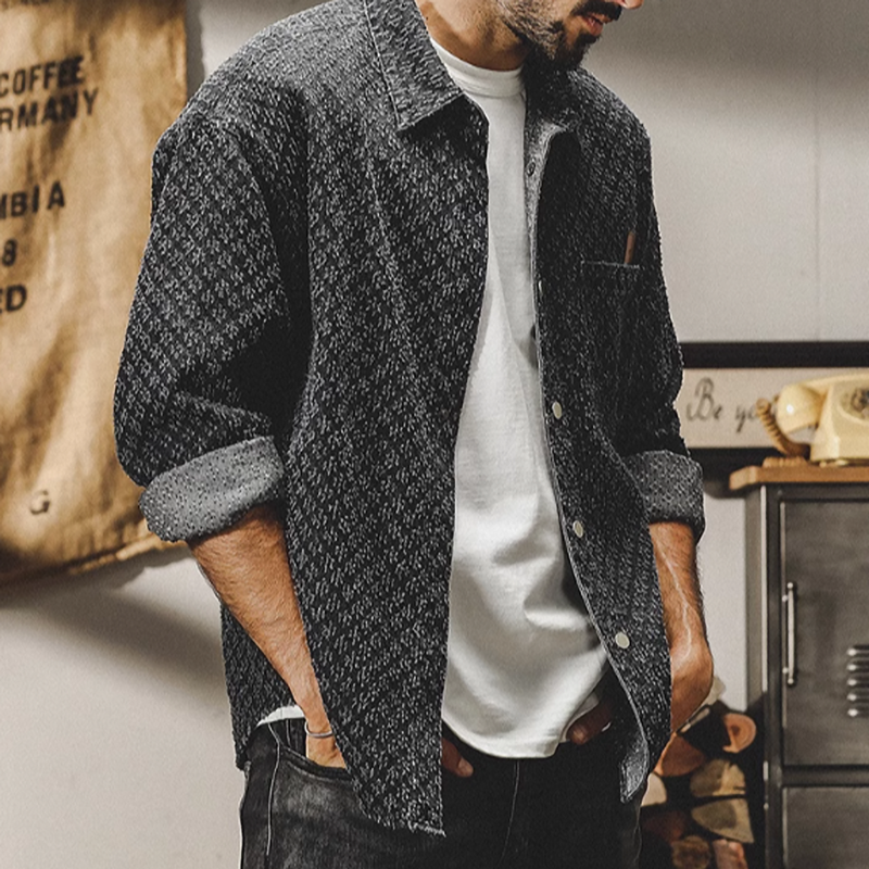 Snap button retro shirt V0074