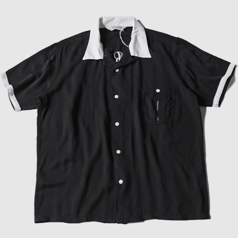 Cuban collar bowling shirt V0494