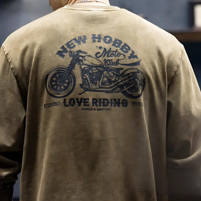 Back Bike Print long sleeve T-shirt V0205
