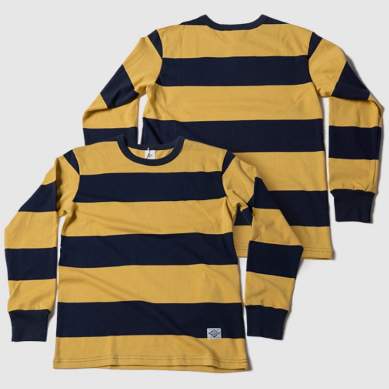 Heavyweight retro striped long T-shirt V0492