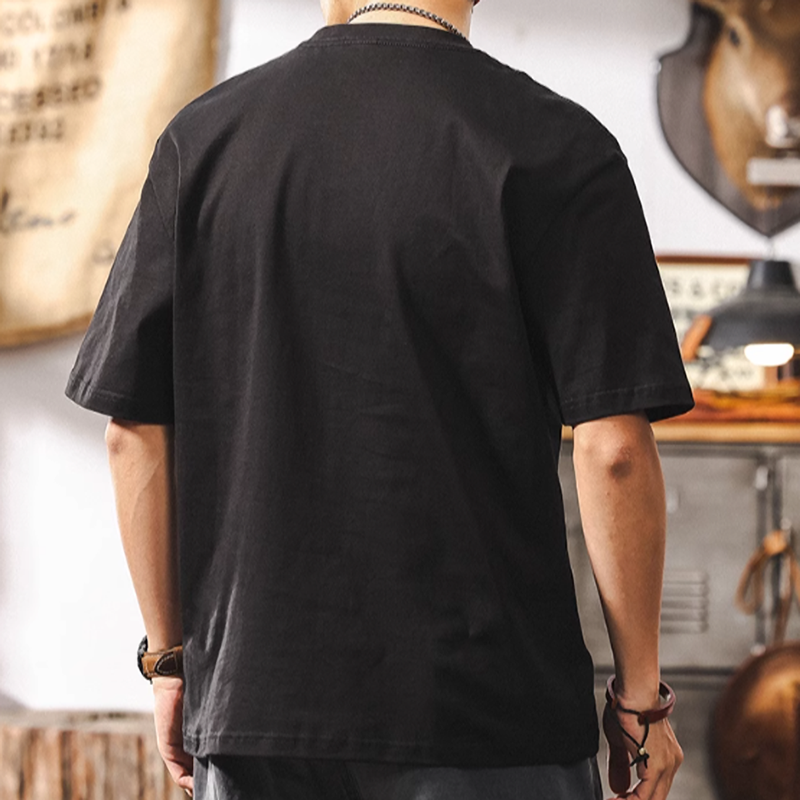 American Retro Bicolor Stitch Tee V0577