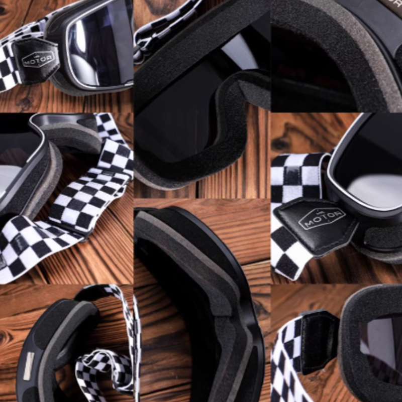 Check Strap Biker Goggles V0440