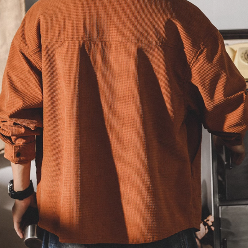American retro corduroy work shirt V0076