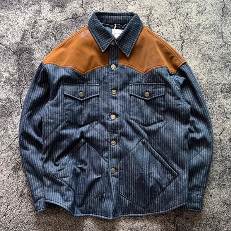 American Retro PU Shoulder Jacket V0527