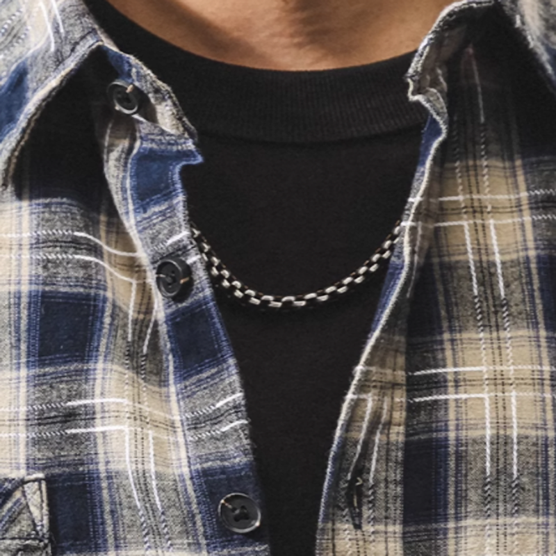 American retro plaid work shirt V0691