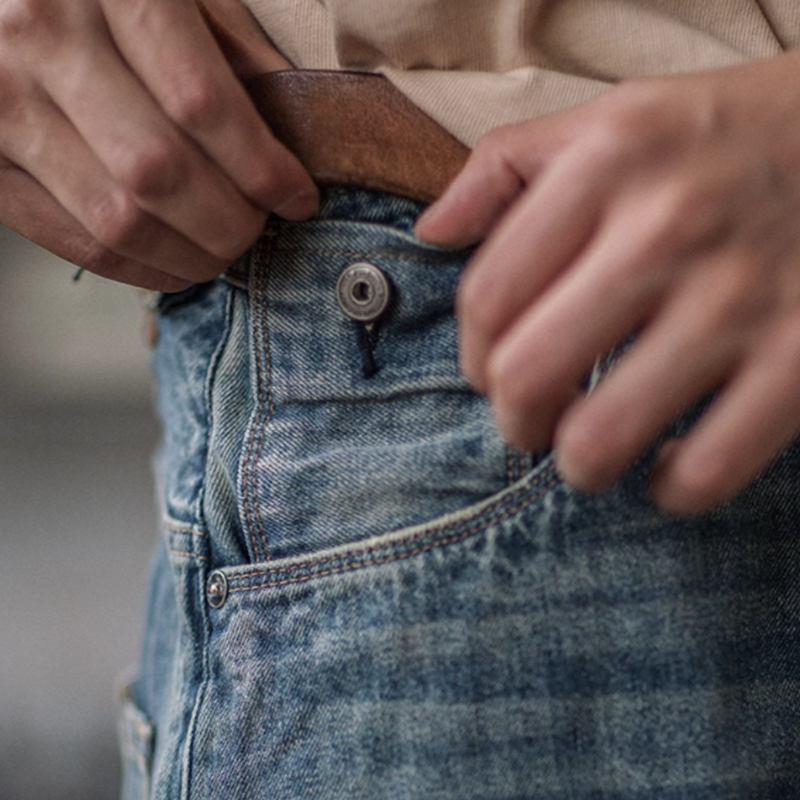 American retro washed denim V0483