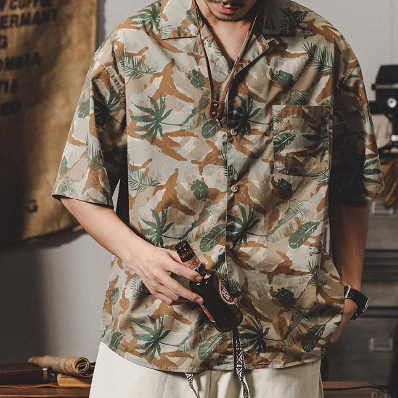 Cuban collar aloha shirt V0047