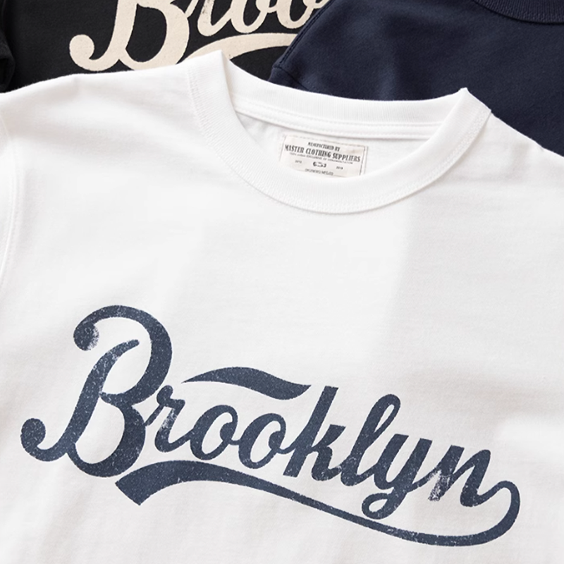 Heavyweight bike print long sleeve T-shirt V0168