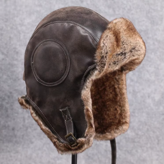 Faux Leather Bomber Cap Z0439