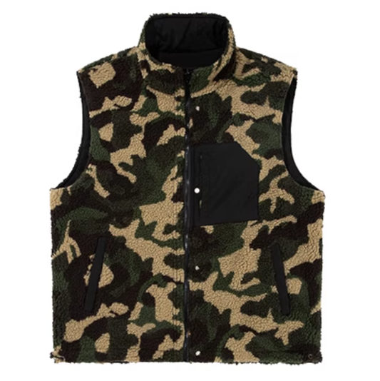 Reversible fleece camouflage vest V0478