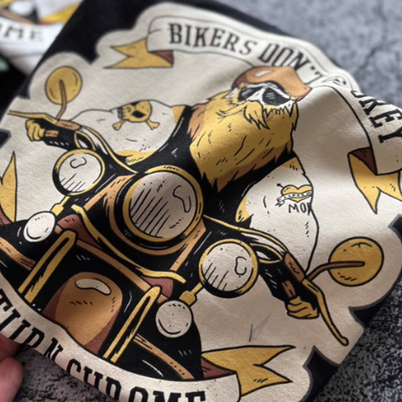 American biker motif T-shirt V0528