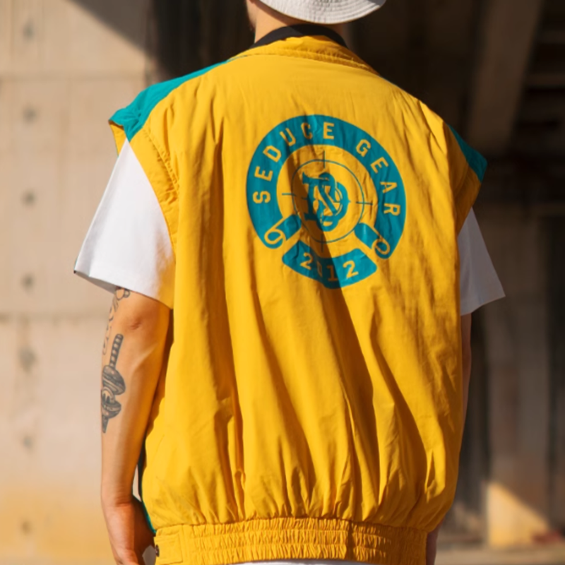 Retro color 2-way jacket vest V0513