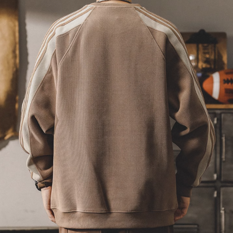Sleeve line velvet sweatshirt V0105
