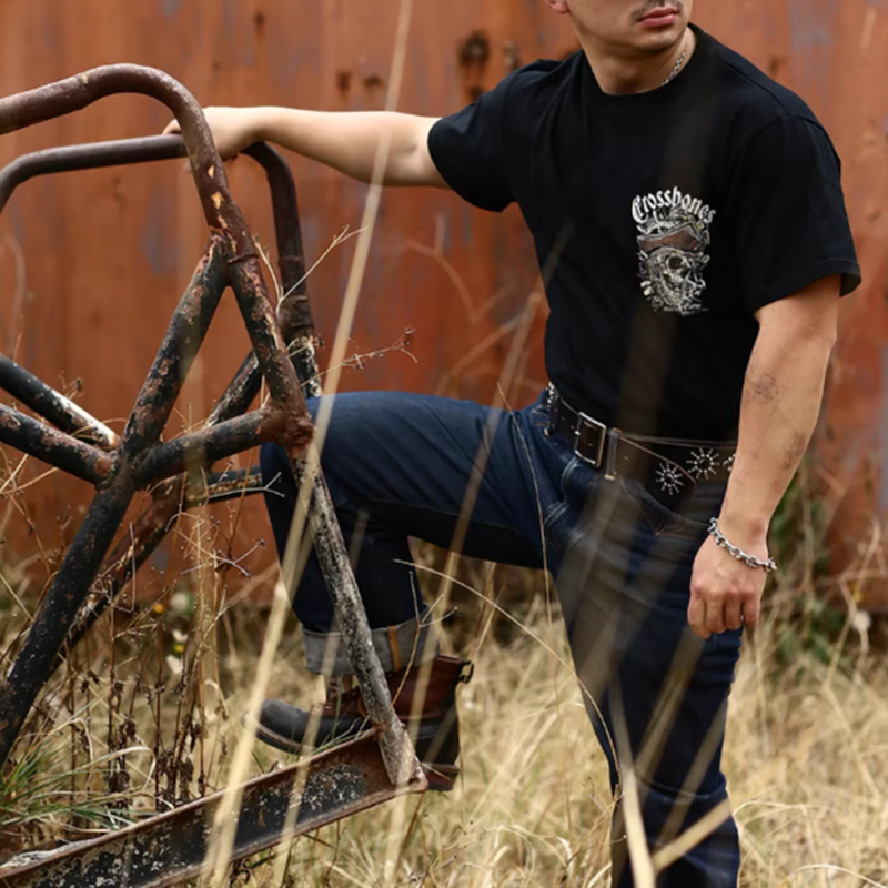 Skeleton Pirate Print T-Shirt V0012