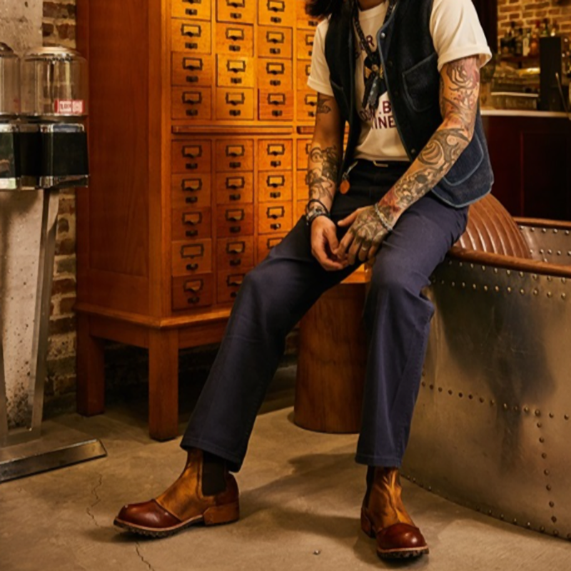 Retro High-Top Chelsea Boots V0806
