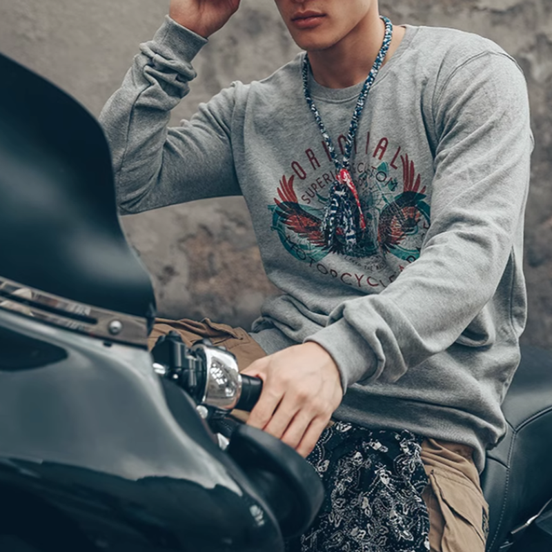 American Retro Washed Sweatshirt V0018