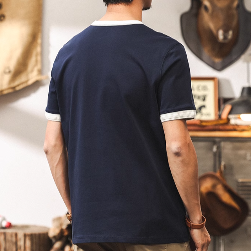 American Retro Fake Two-Piece Tee V0574