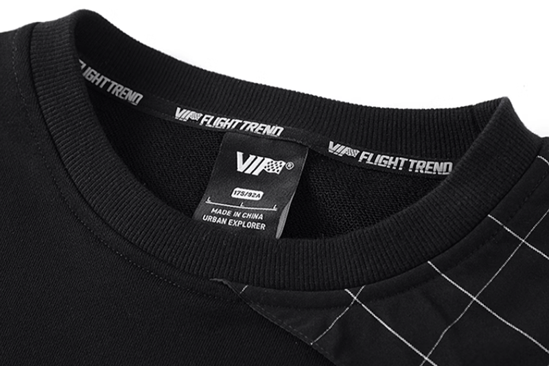 Asymmetrical check sweatshirt V0443