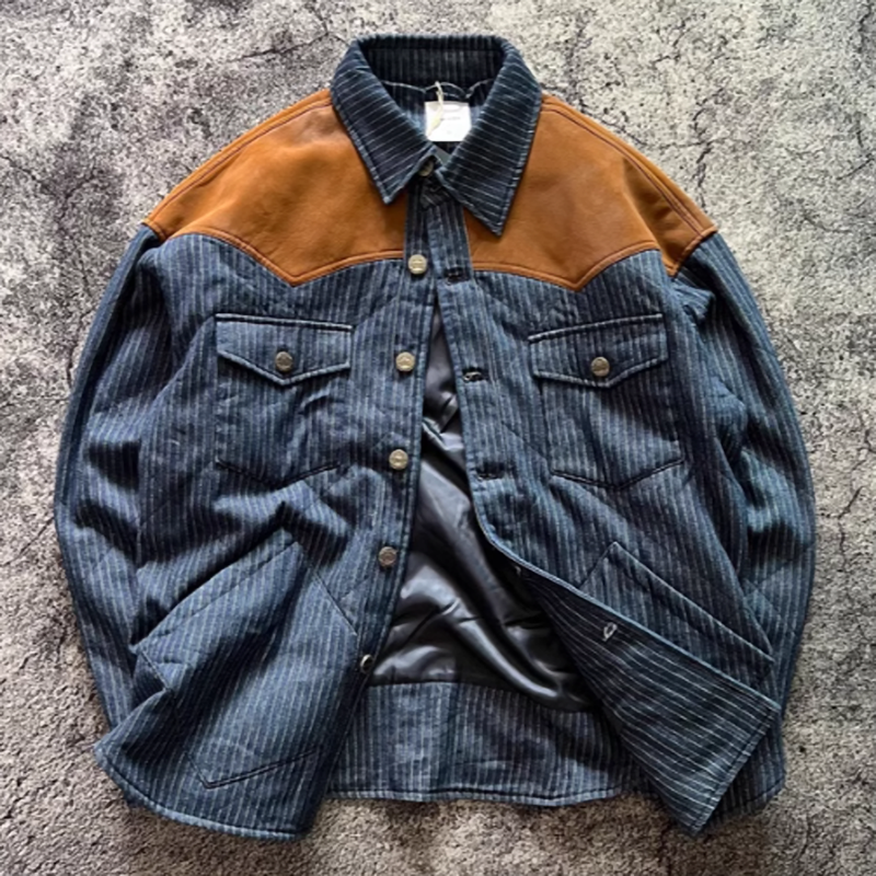 American Retro PU Shoulder Jacket V0527