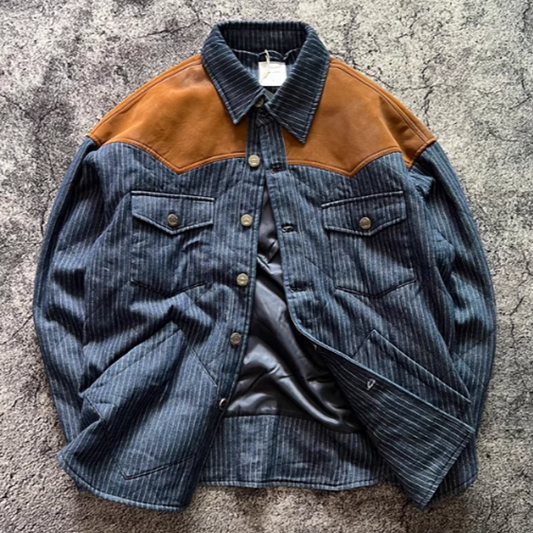 American Retro PU Shoulder Jacket V0527