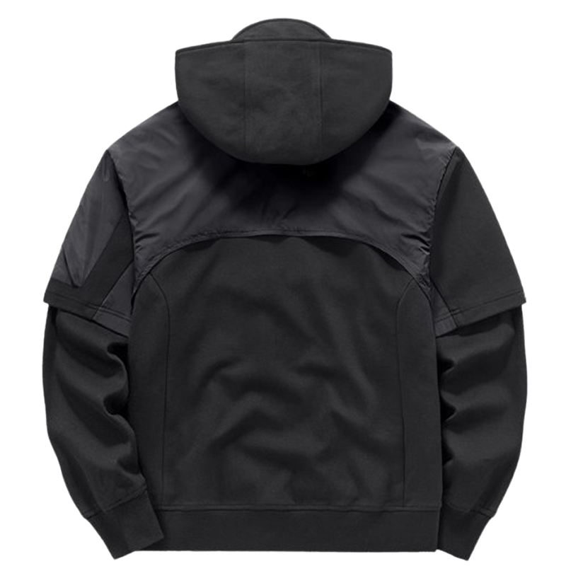 Faux layered hooded sweatshirt V0442