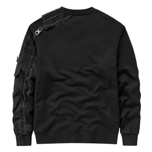 Asymmetrical check sweatshirt V0443