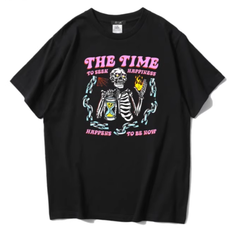 Front skull print T-shirt V0498